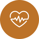 Heart with heartbeat line icon