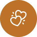 Two hearts with decorative lines